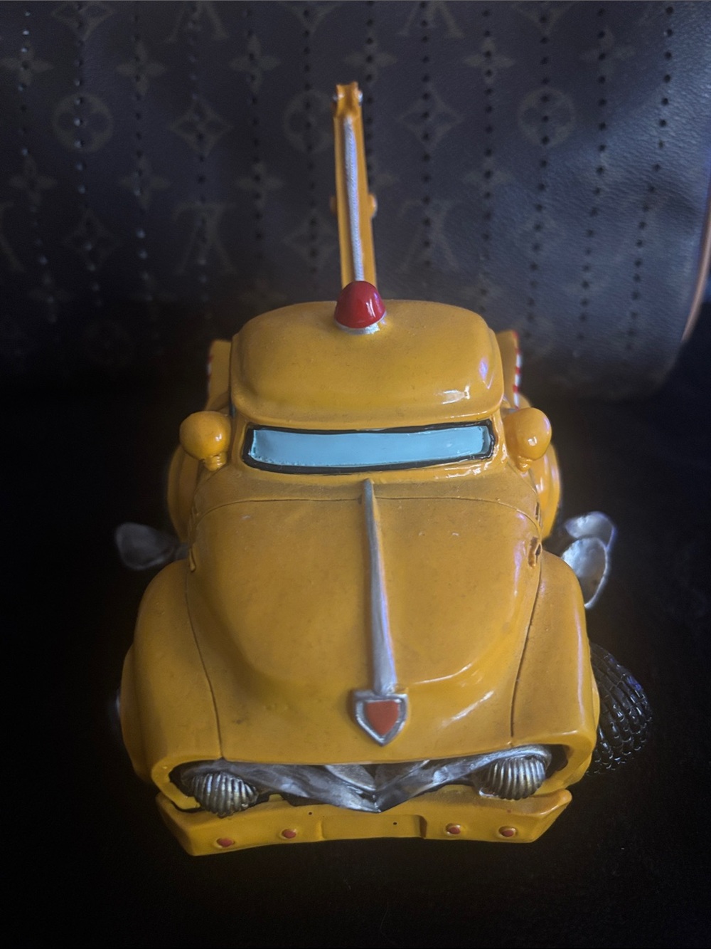 Yellow Vintage Classic Tow Truck piggy bank Figurine